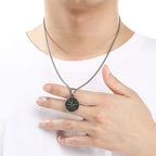 KALEN Stainless Steel 304 Vintage Compass Pendant Necklace For Men - KP117697-LU