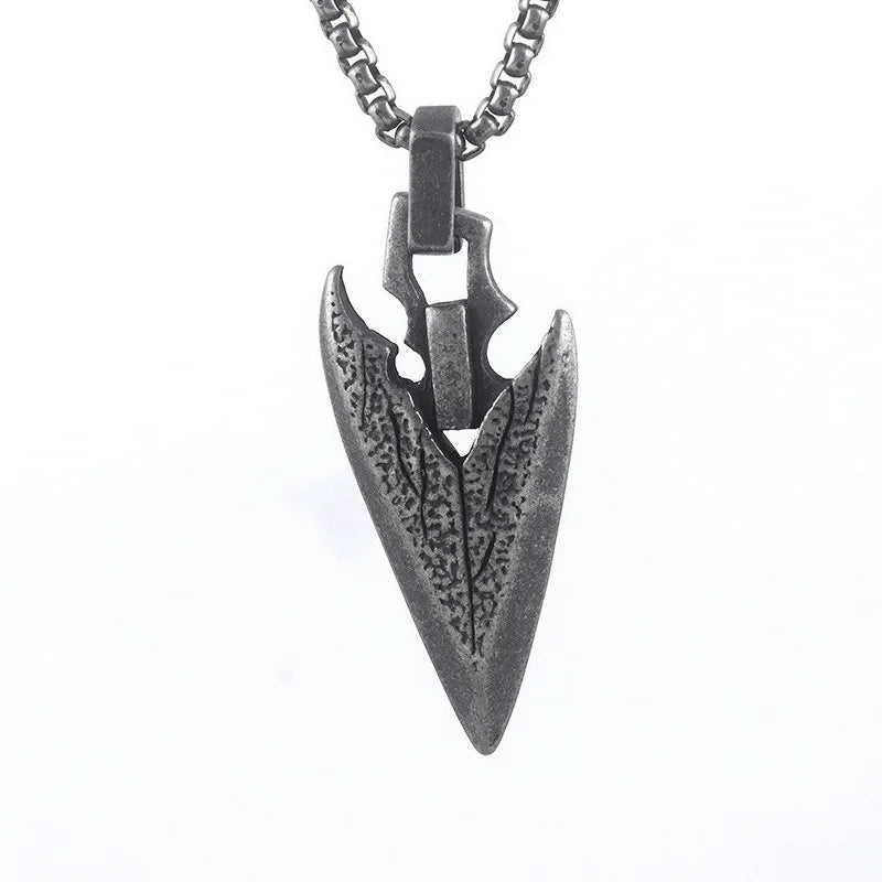 Silver Viking Spear Pendant Necklace Norse