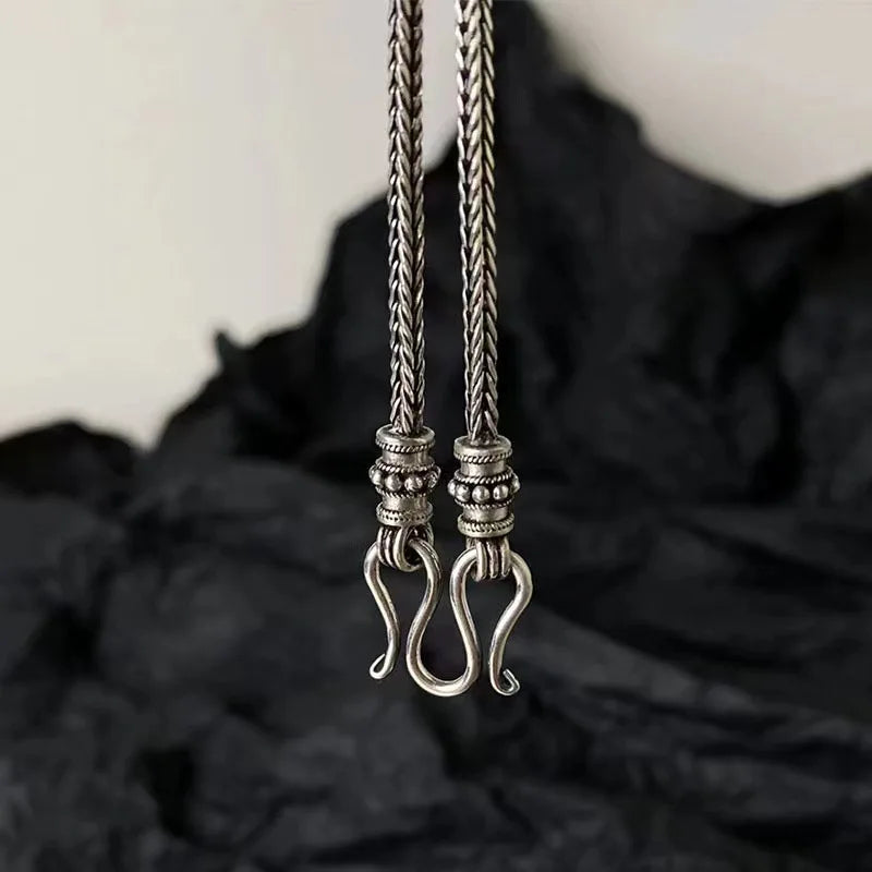 Vintage Detachable Long Sweater Chain Necklace 70cm Men Women