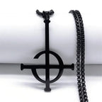 Cross Ghost Band Chain Necklace — Stainless Steel