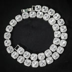 Iced Out Cuban Tennis Chain Necklace 13mm — Two-Tone Square CZ