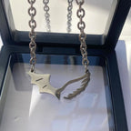 High-quality Stainless Steel Angel and Devil Wings Pendant Necklace, Personalized Design Hip-Hop Men's and Women's Gift Necklace