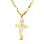 Stainless Steel Tree of Life Cross Necklaces for Women Gold Color Chain Necklace Aesthetic Collar Jewelry Accessories Gift