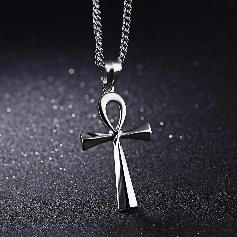 Punk Stiletto Cross Anime Accessories Judgement Chain Necklace Hunter X Hunter Pendant Men's Jewelry Gift for Boys Casual Style