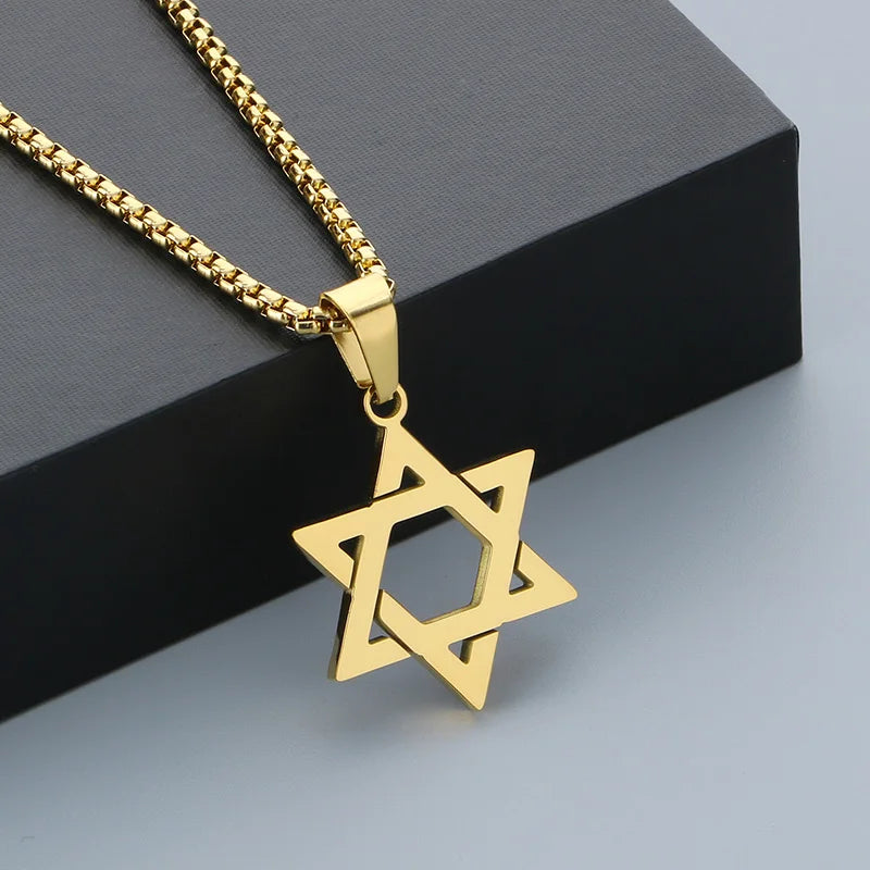 Star of David Pendant Necklace — Stainless Steel