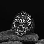 Motorcyclist Skull Ring — Stainless Steel