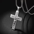 Jesus Christ Cross Mens Necklace Gold Color Cross Religious Pendant Necklace Accessory Chain Accessories