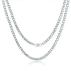 Iced Out Franco Link Chain Necklace 8mm — Two-Tone