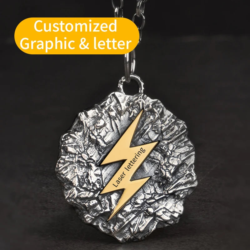 Wrath of Zeus Lightning Bolt Silver necklace the sterling silver pendant for Men Fine Jewelry