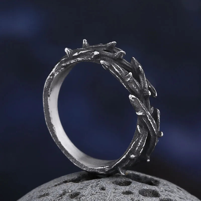 Retro Irregular Thorns Finger Ring — 316L Stainless Steel