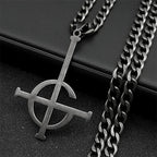 Cross Ghost Band Chain Necklace — Stainless Steel