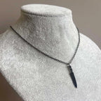 Mini Knife Pendant Necklace — Black-Tone