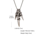 Vnox Men's Metal Dragon Claw Pendant Necklace Punk Rock Hip Hop Box Chain Party Halloween Jewelry Gift for Father Husband Son