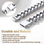 8-16mm HipHop Miami Curb Cuban Chain Necklace Stainless Steel Men Cuban Link Chain Rappe Jewelry