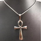 Trendy Mythology Key Of Life Pendant Silver Color Stainless Steel Egyptian Ankh Collar Chains Necklace for Men Women Jewelry