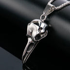 Retro Viking Raven Skull Pendant Necklace for Men Women 316L Stainless Steel Crow Skull Necklaces Fashion Jewelry Gift Wholesale