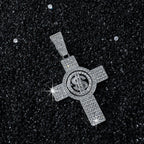 Men Hip Hop Cross Pendant Necklace with 13mm Miami Cuban Chain Rotatable US Dollar Money Sign Pendants Necklaces Fashion Jewelry