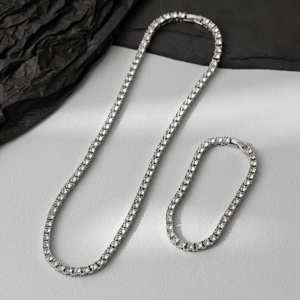 Iced Out Tennis Chain Bracelet 5mm — Silver