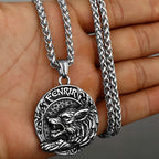 Viking Fenrir Wolf Pendant Necklace — Stainless Steel