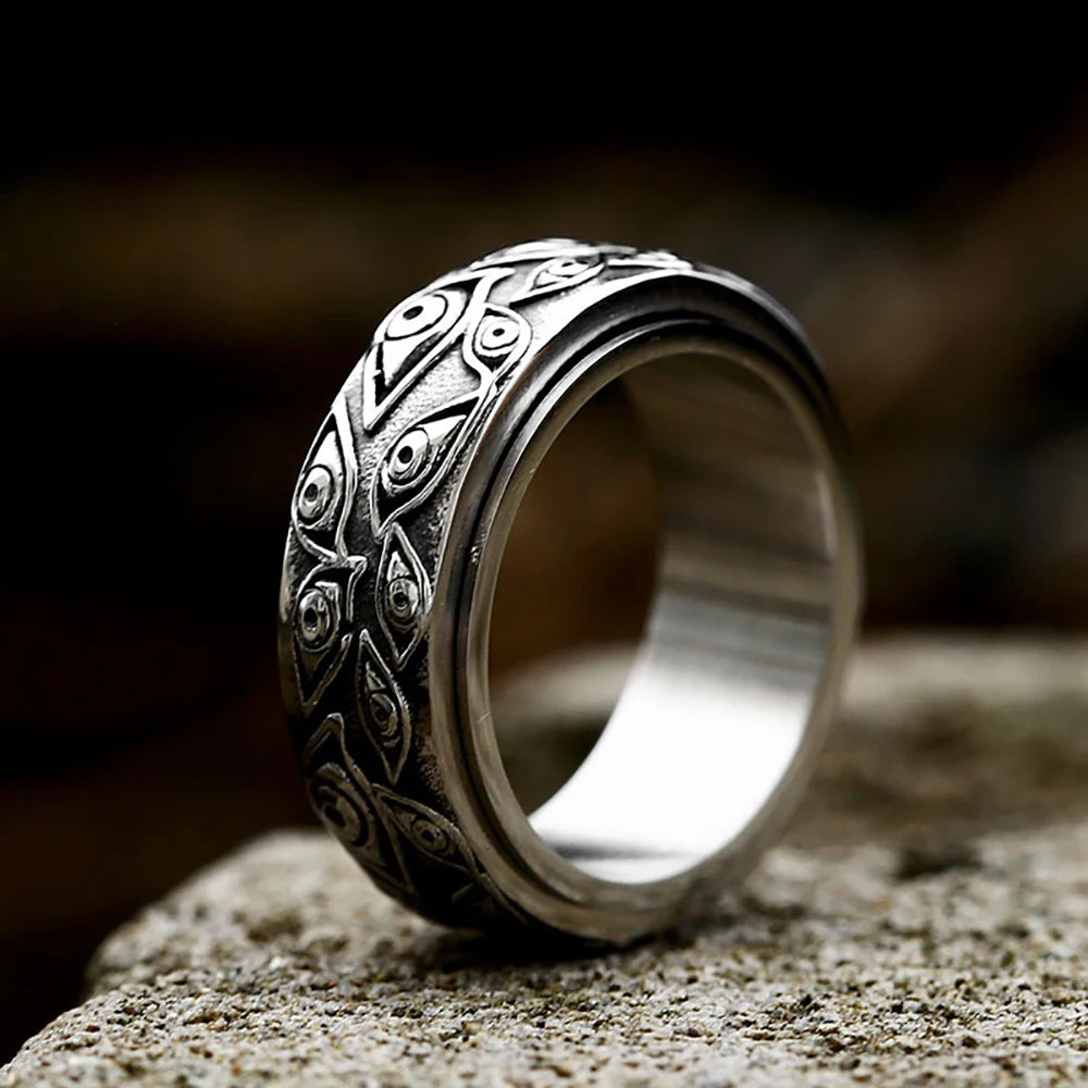 Vintage Stainless Steel Knights Templar Rings For Men Women Hip Hop Biker Cross Warriors Red Shield Ring Amulet Jewelry