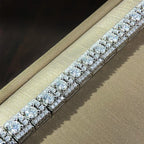 6mm Wide Cuban Link D Color VVS1 Moissanite Tennis Bracelet GRA Certified Pass Diamond Tester S925 Sterling Silver 18K