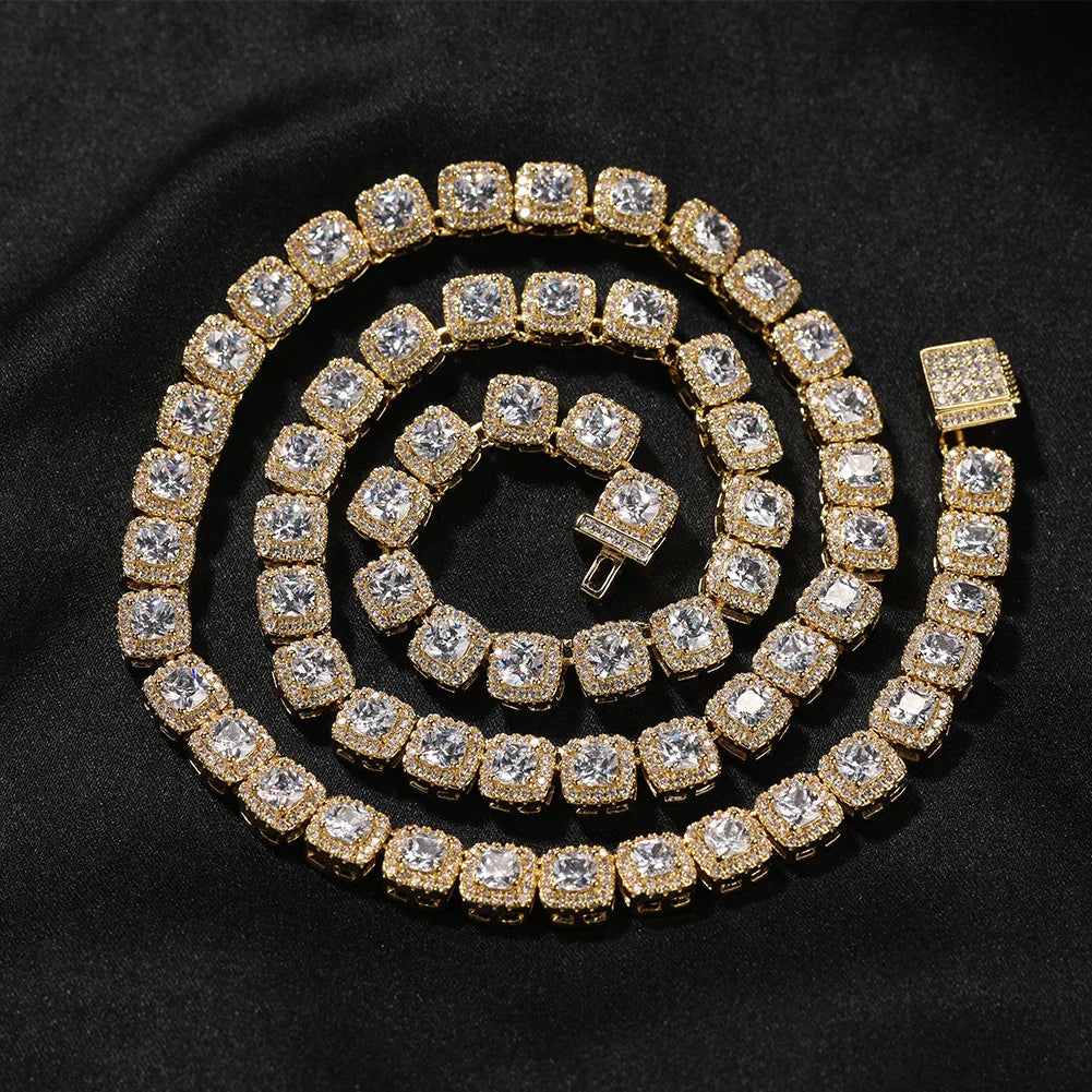 24K Gold Iced Out Rock Candy Necklace 7mm
