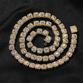 24K Gold Iced Out Rock Candy Necklace 7mm