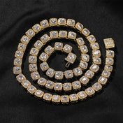 Gold-Tone Iced Out Rock Candy Necklace 7mm — Stainless Steel