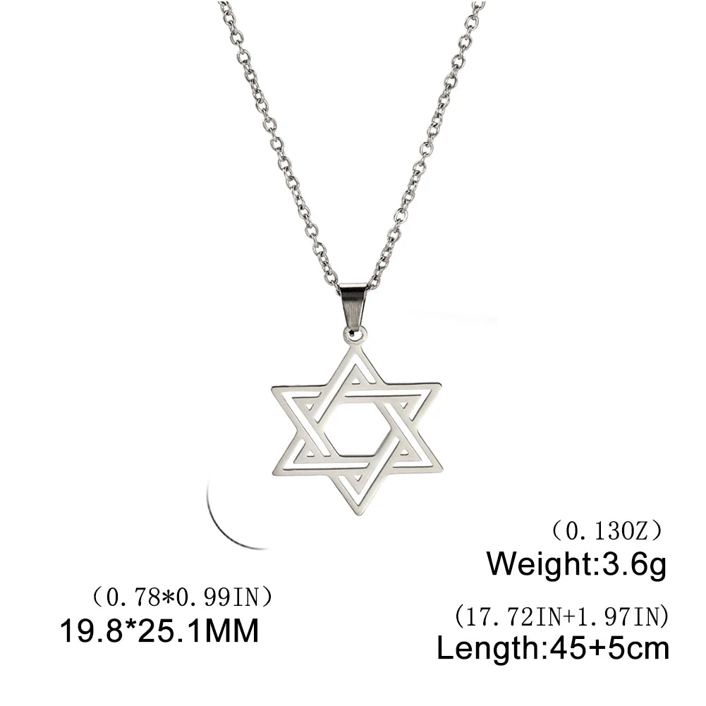 Simple Star of David Pendant Necklace — Stainless Steel