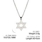 Simple Star of David Pendant Necklace — Stainless Steel