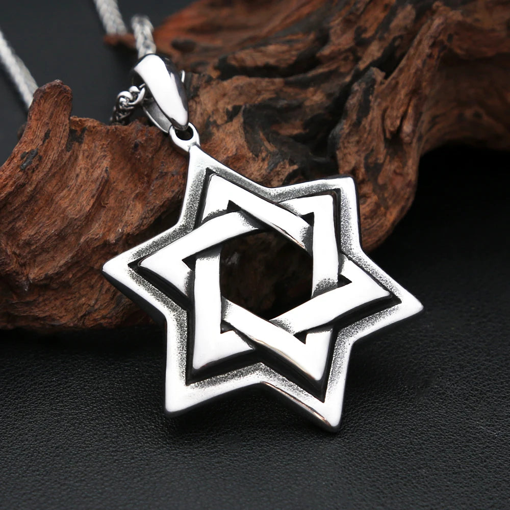 Star Steel Pendant Punk Vintage David Biker Six