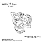 Witch Knot Hollow Adjustable Ring — Stainless Steel Band