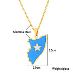 Somali Enamel Pendant Necklace — Stainless Steel