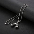 Boxing Glove Pendant Necklace - 304 Stainless Steel - KP42085-BD