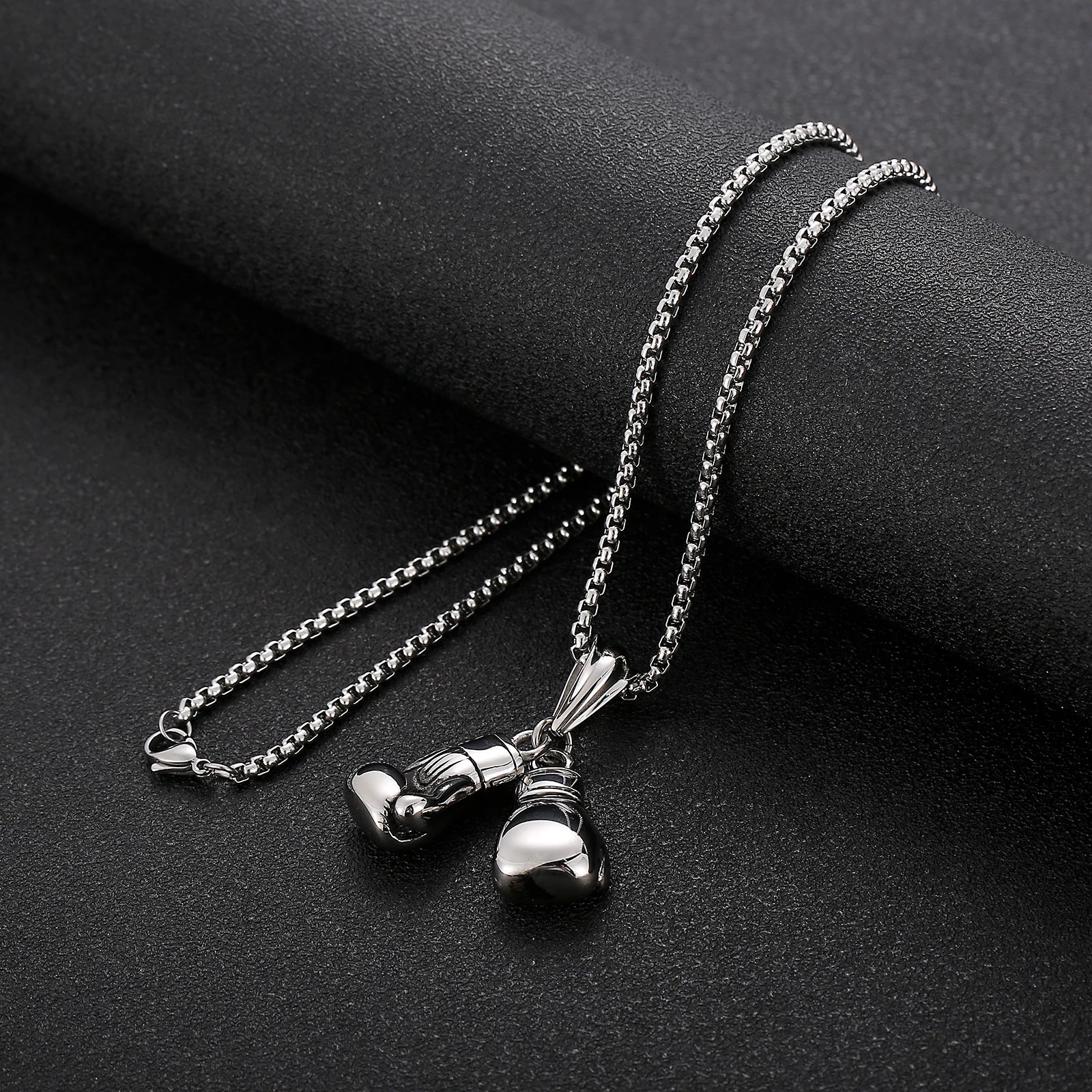 Boxing Glove Pendant Necklace - 304 Stainless Steel - KP42085-BD