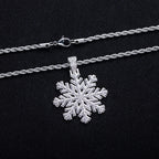 Iced Out Snowflake Pendant — 14K Gold