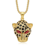 Vintage Stainless Steel Leopard Head Pendant Necklace Gothic Hip Hop Classic Animal Necklaces For Men Fashion Party Jewelry Gift