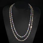 Gold Iced Out Tennis Necklace Colored Gemstone