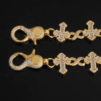 Silver Cross Iced Out Chain Necklace 15MM