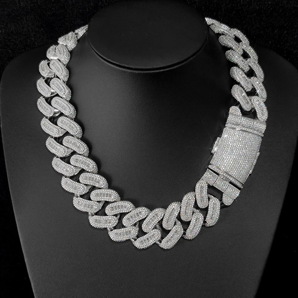 Iced Out Cuban Chain Necklace Stainless Steel 29MM