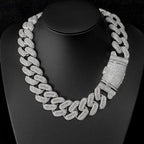 Iced Out Cuban Chain Necklace Stainless Steel 29MM