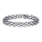 Vnox Stylish Strap Chain Bracelets for Men Boys Gift Jewelry, 10.7MM Wide Stainless Steel Links Wristband, Father's Day Gift Dad