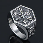 Vintage Viking Arrow Signet Ring — Stainless Steel