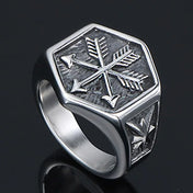 Vintage Viking Arrow Signet Ring — Stainless Steel