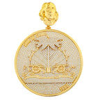 Gold Moissanite Letter Pendant Disc 18K