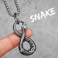 Ouroboros Eight Snake Men Necklaces with Pendant Stainless Steel Jewelry for Male Women Punk Hip Hop Accessories Gifts