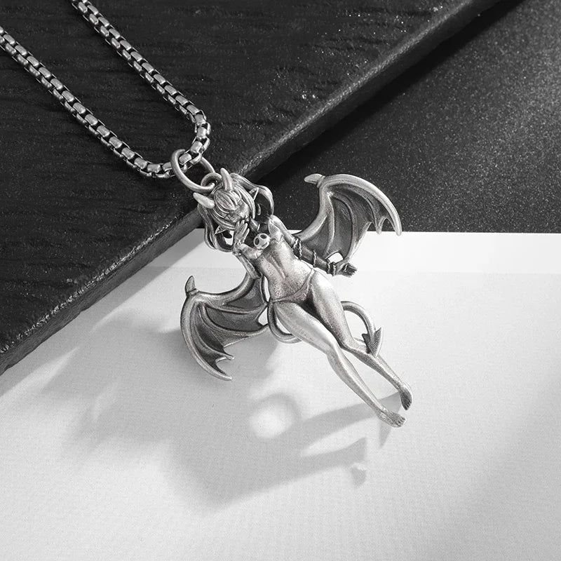 Seraph Warrior Pendant Necklace — Zinc Alloy