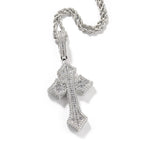 THE BLING KING 3pcs Cross Set Pendant Necklace Iced Out Baguettecz Cubic Zirconia Link Chain Luxury Hiphop Jewelry For