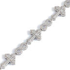 Gold Cross Iced Out Bracelet 8MM