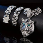 Hip Hop Animal Roaring Lion Head Pendant Necklace For  Women Necklaces Man Fashion Jewelry Accessories